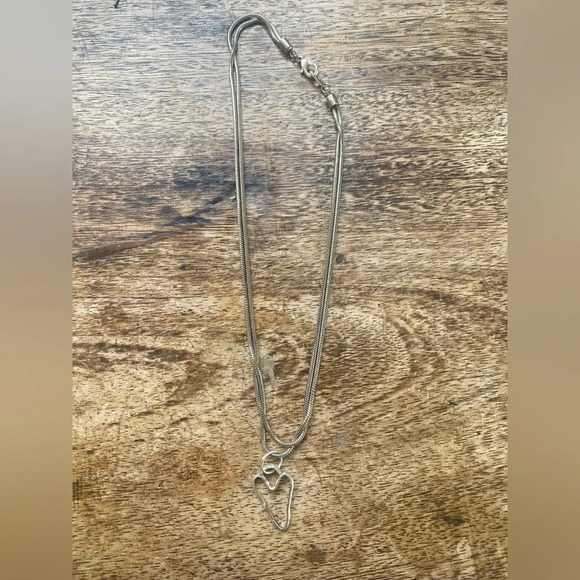 Rustic sterling silver heart necklace - Picture 10 of 10